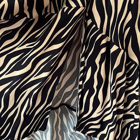 Maeve by Anthropologie Zebra Print MIDI High Low Skirt Size L - Picture 4 of 6